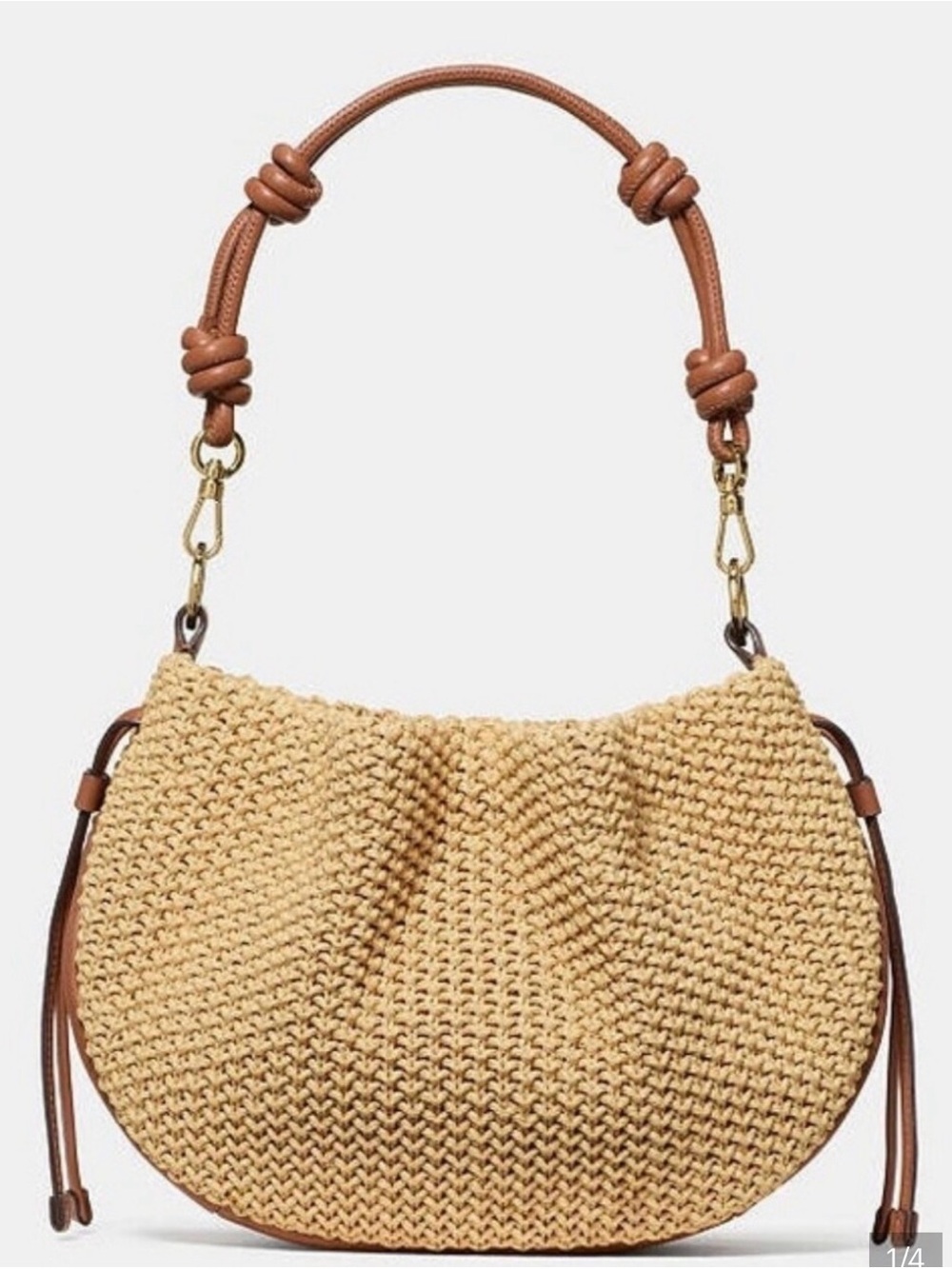 NWOT Kate Spade Pinch Straw Crossbody Bag